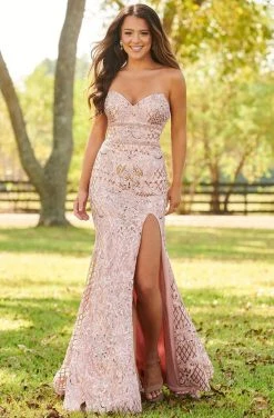 Rachel Allan Prom - 7020 Sequin Embroidered Strapless Gown 10 Rachel Allan Prom - 7020 Sequin Embroidered Strapless Gown