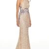 Rachel Allan Prom - 7024 Halter Embellished Allover Sheath Dress