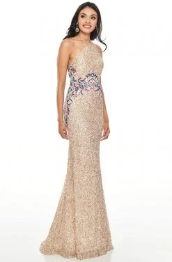 Rachel Allan Prom - 7024 Halter Embellished Allover Sheath Dress