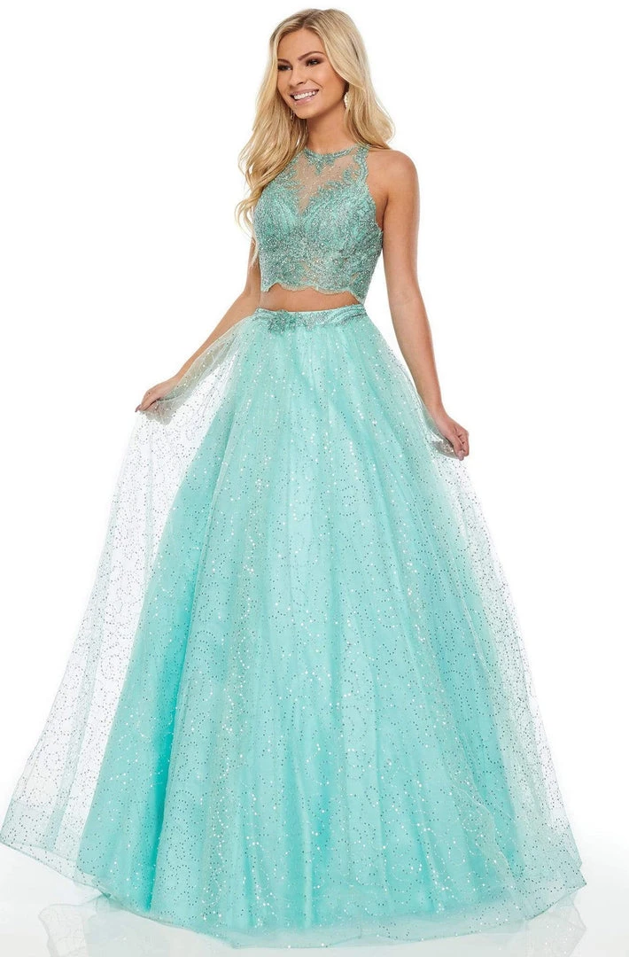 Rachel Allan Prom - 7025 Two-Piece Sequin-Ornate Tulle Gown 4 Rachel Allan Prom - 7025 Two-Piece Sequin-Ornate Tulle Gown
