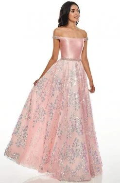 Rachel Allan Prom - 7046 Off Shoulder Bodice Sequined A-Line Gown Formal Gowns 9 Rachel Allan Prom - 7046 Off Shoulder Bodice Sequined A-Line Gown Formal Gowns