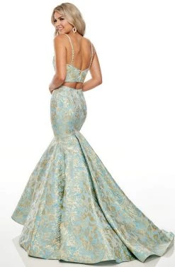 Rachel Allan Prom - 7050 Two Piece Beaded Brocade Mermaid Dress Formal Gowns 9 Rachel Allan Prom - 7050 Two Piece Beaded Brocade Mermaid Dress Formal Gowns