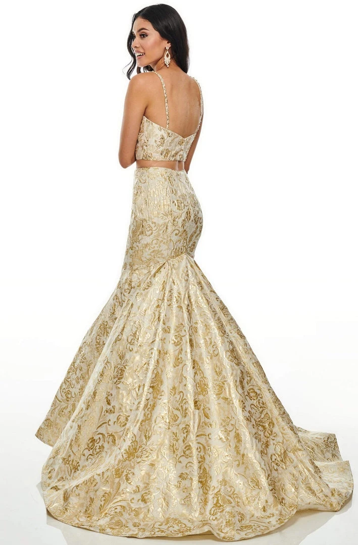 Rachel Allan Prom - 7050 Two Piece Beaded Brocade Mermaid Dress Formal Gowns 4 Rachel Allan Prom - 7050 Two Piece Beaded Brocade Mermaid Dress Formal Gowns