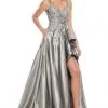 Rachel Allan Prom - 7051 Appliqued Plunging V-Neck A-Line Dress 2 Rachel Allan Prom - 7051 Appliqued Plunging V-Neck A-Line Dress