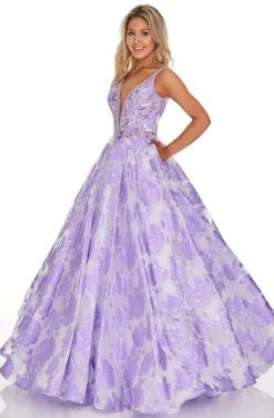 Rachel Allan Prom - 7058 Floral Beaded Organza A-Line Gown