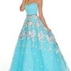 Formal Gowns Rachel Allan Prom - 7063 Strapless Bodice Embroidered A-Line Gown
