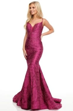 Rachel Allan Prom - 7068 Strappy Jacquard Mermaid Dress Formal Gowns