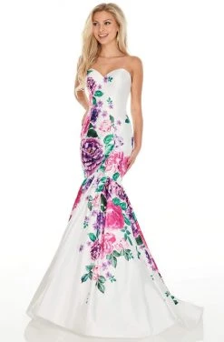 Rachel Allan Prom - 7073 Sweetheart Floral Printed Trumpet Dress