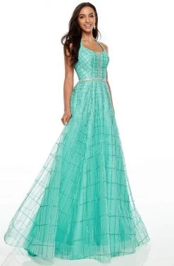 Rachel Allan Prom - 7082 Embellished Halter A-Line Dress Formal Gowns