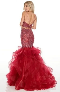 Formal Gowns Rachel Allan Prom - 7083 Two Piece Beaded Tulle Mermaid Dress 9 Formal Gowns Rachel Allan Prom - 7083 Two Piece Beaded Tulle Mermaid Dress