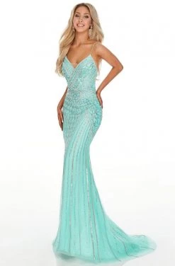 Formal Gowns Rachel Allan Prom - 7084 Semi-Sweetheart Sequined Sheath Dress
