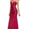 Rachel Allan Prom - 7093 Sequined Deep V-Neck Trumpet Dress 1 Rachel Allan Prom - 7093 Sequined Deep V-Neck Trumpet Dress
