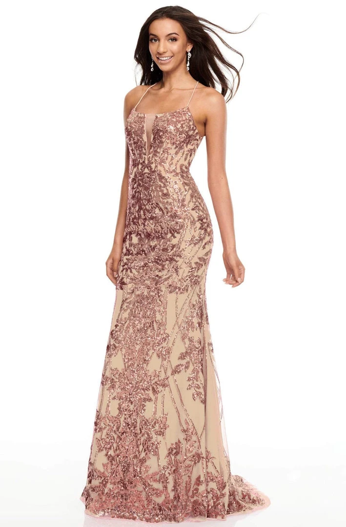 Rachel Allan Prom - 7093 Sequined Deep V-Neck Trumpet Dress 4 Rachel Allan Prom - 7093 Sequined Deep V-Neck Trumpet Dress