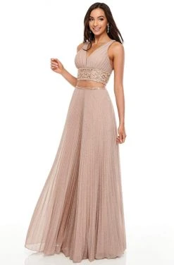 Rachel Allan Prom - 7099 Two Piece Shimmer Beaded A-Line Dress Formal Gowns 12 Rachel Allan Prom - 7099 Two Piece Shimmer Beaded A-Line Dress Formal Gowns