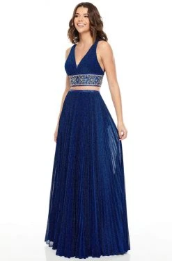 Rachel Allan Prom - 7099 Two Piece Shimmer Beaded A-Line Dress Formal Gowns