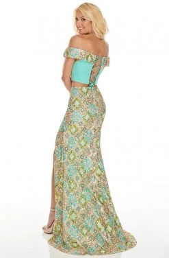 Rachel Allan Prom - 7101 Two-Piece Off-Shoulder Sequined Sheath Dress 7 Rachel Allan Prom - 7101 Two-Piece Off-Shoulder Sequined Sheath Dress