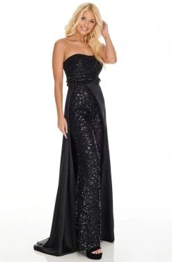 Formal Gowns Rachel Allan Prom - 7102 Semi- Sweetheart Jumpsuit With Over Skirt