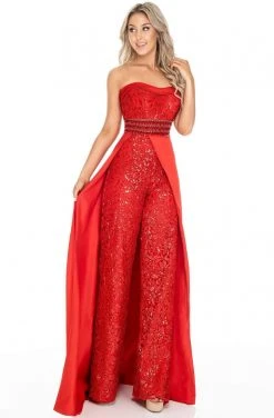 Formal Gowns Rachel Allan Prom - 7102 Semi- Sweetheart Jumpsuit With Over Skirt 6 Formal Gowns Rachel Allan Prom - 7102 Semi- Sweetheart Jumpsuit With Over Skirt