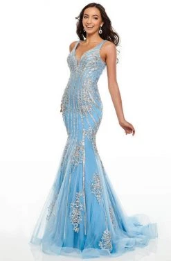Rachel Allan Prom - 7103 Beaded V-Neck Mermaid Dress 9 Rachel Allan Prom - 7103 Beaded V-Neck Mermaid Dress