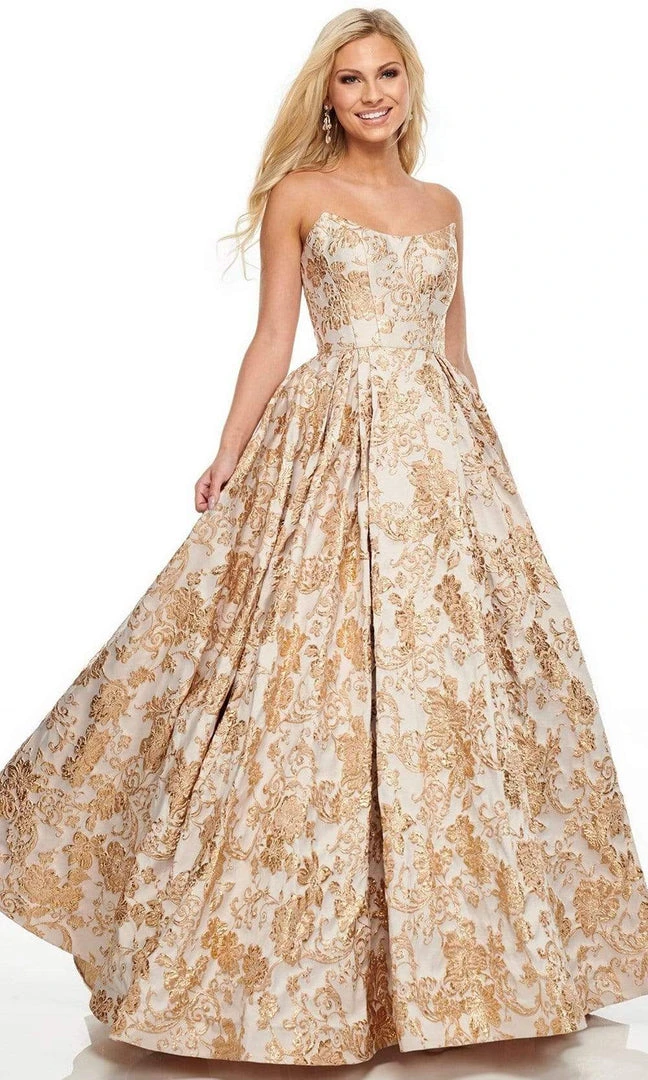 Formal Gowns Rachel Allan Prom - 7104 Semi-Scoop Metallic Ballgown 5 Formal Gowns Rachel Allan Prom - 7104 Semi-Scoop Metallic Ballgown