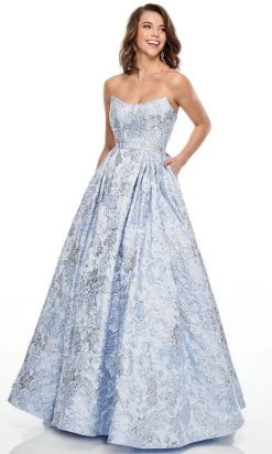 Formal Gowns Rachel Allan Prom - 7104 Semi-Scoop Metallic Ballgown