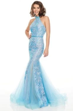 Rachel Allan Prom - 7123 Bedazzled High Halter Mermaid Dress