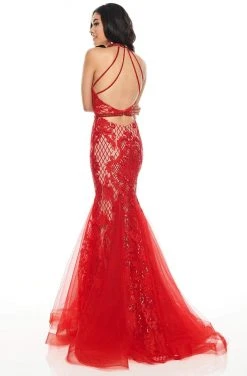 Rachel Allan Prom - 7123 Bedazzled High Halter Mermaid Dress