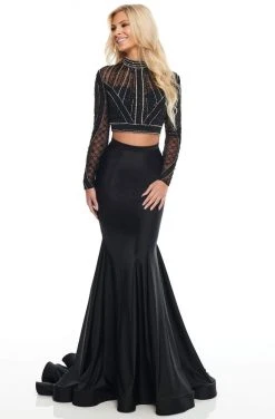 Rachel Allan Prom - 7128 Two Piece Beaded High Neck Mermaid Dress Formal Gowns