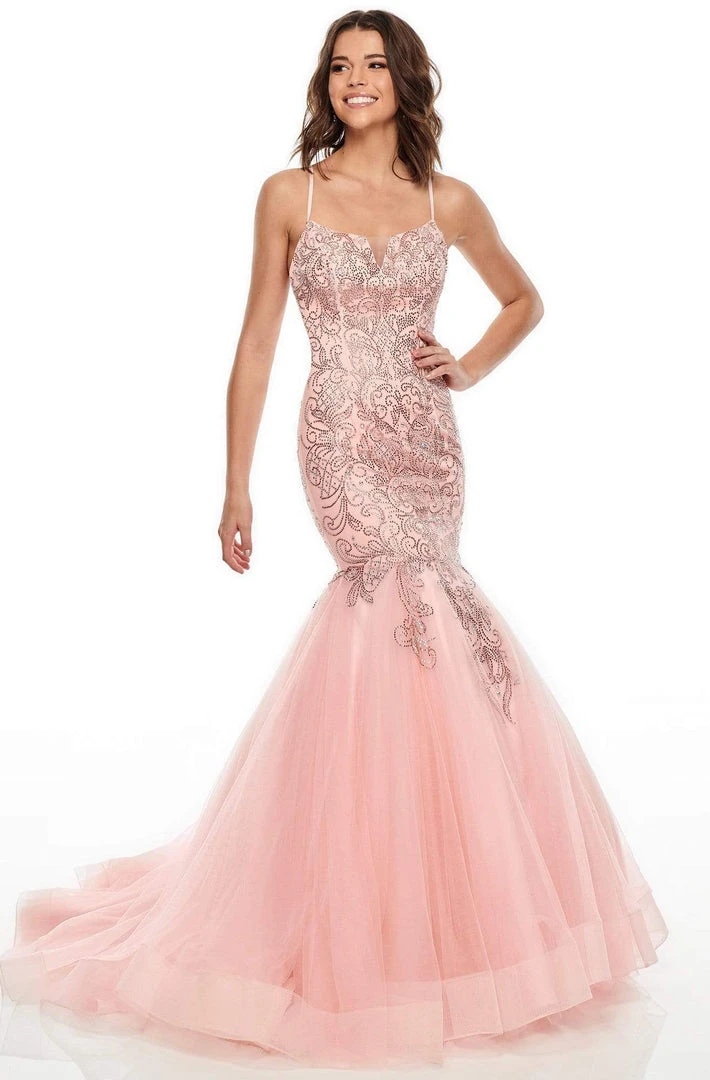 Formal Gowns Rachel Allan Prom - 7132 Scoop Neck Stone-Accented Trumpet Dress 3 Formal Gowns Rachel Allan Prom - 7132 Scoop Neck Stone-Accented Trumpet Dress