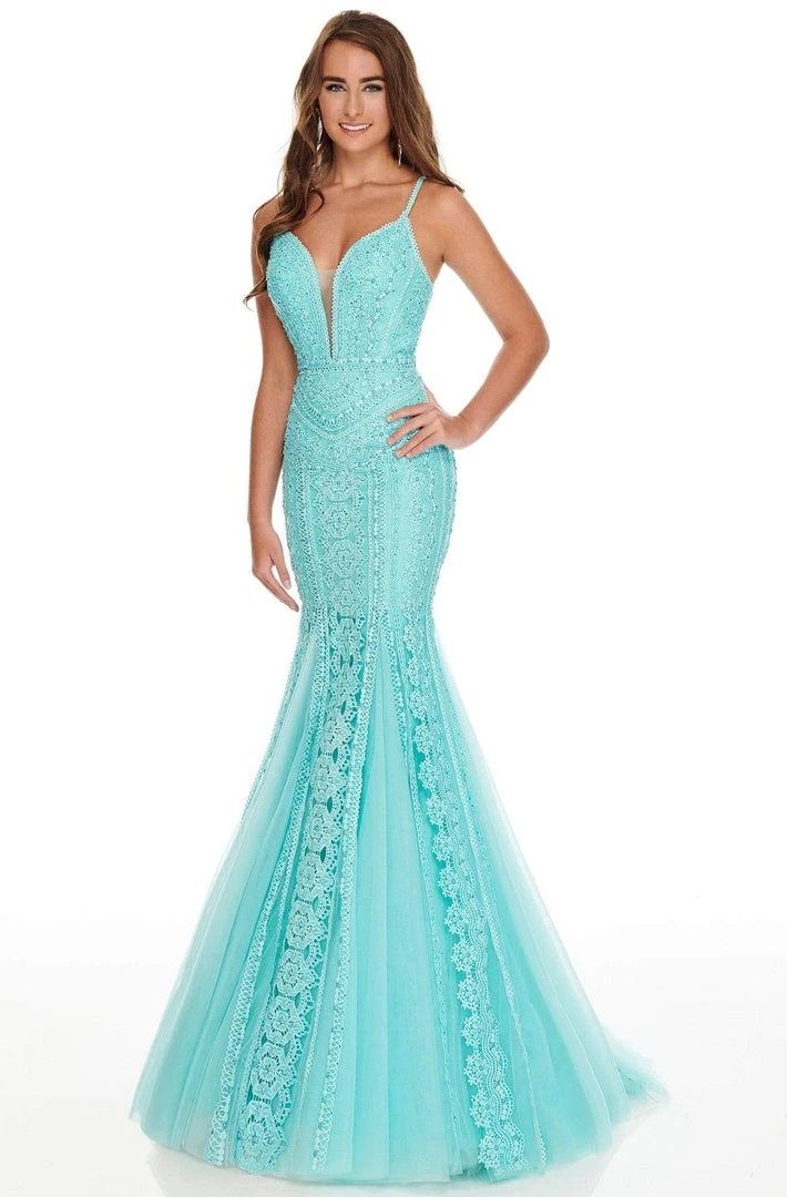 Rachel Allan Prom - 7140 Embellished Deep V-Neck Mermaid Dress Formal Gowns 3 Rachel Allan Prom - 7140 Embellished Deep V-Neck Mermaid Dress Formal Gowns