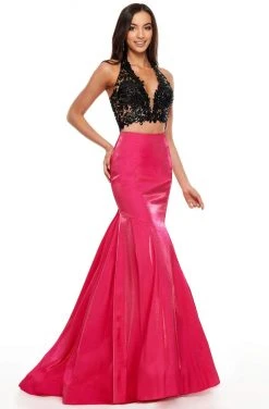Formal Gowns Rachel Allan Prom - 7151 Two Piece Lace Satin Mermaid Dress