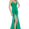 Rachel Allan Prom - 7153 Plunging V-Neck Jersey Trumpet Dress