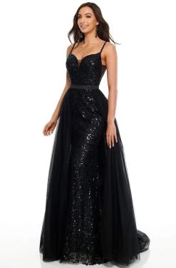Formal Gowns Rachel Allan Prom - 7162 Sweetheart Sequin And Lace A-Line Dress