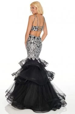 Formal Gowns Rachel Allan Prom - 7167 Halter Sequined Ruffle Trumpet Dress
