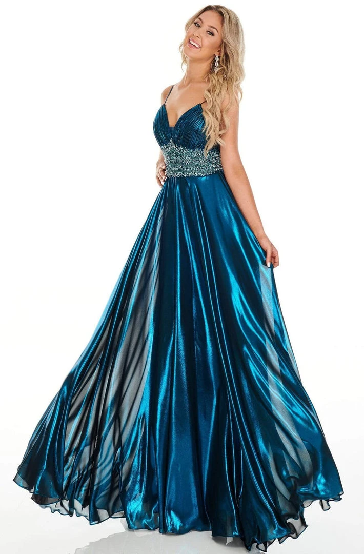 Formal Gowns Rachel Allan Prom - 7182 Beaded Midriff Metallic Chiffon Gown 5 Formal Gowns Rachel Allan Prom - 7182 Beaded Midriff Metallic Chiffon Gown