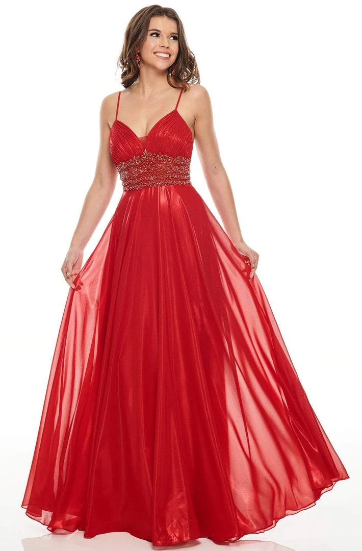 Formal Gowns Rachel Allan Prom - 7182 Beaded Midriff Metallic Chiffon Gown 6 Formal Gowns Rachel Allan Prom - 7182 Beaded Midriff Metallic Chiffon Gown