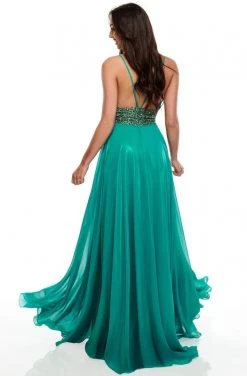 Formal Gowns Rachel Allan Prom - 7182 Beaded Midriff Metallic Chiffon Gown 7 Formal Gowns Rachel Allan Prom - 7182 Beaded Midriff Metallic Chiffon Gown