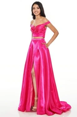 Rachel Allan Prom - 7185 Two Piece Off-Shoulder A-Line Gown