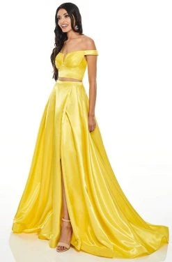 Rachel Allan Prom - 7185 Two Piece Off-Shoulder A-Line Gown