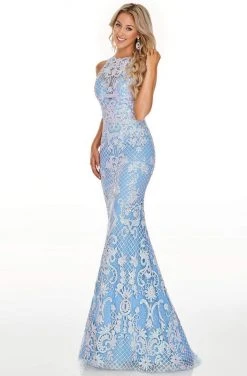 Rachel Allan Prom - 7194 Sequined Halter Neck Trumpet Dress