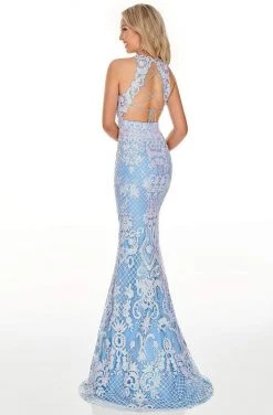 Rachel Allan Prom - 7194 Sequined Halter Neck Trumpet Dress