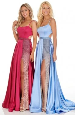 Rachel Allan Prom - 7203 Scoop Embellished Waist A-Line Dress Formal Gowns
