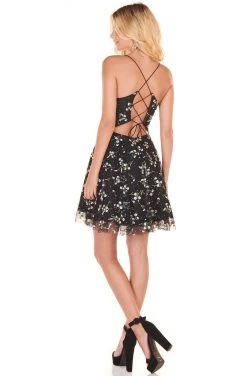 Rachel Allan Shorts - 4026 Sweetheart Embroidered A-Line Mini Dress