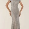 Formal Gowns Rina Di Montella - RD2403 Lace Applique Illusion Bateau Sheath Gown 1 Formal Gowns Rina Di Montella - RD2403 Lace Applique Illusion Bateau Sheath Gown