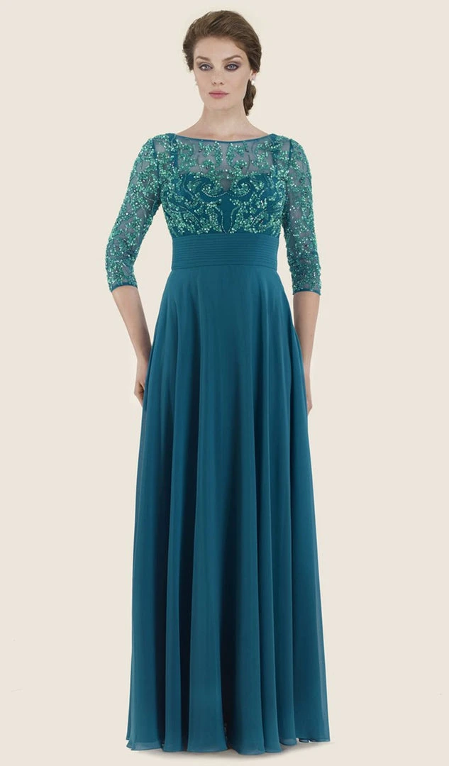 Formal Gowns Rina Di Montella - RD2626 Embellished Illusion Bateau Chiffon Dress 6 Formal Gowns Rina Di Montella - RD2626 Embellished Illusion Bateau Chiffon Dress