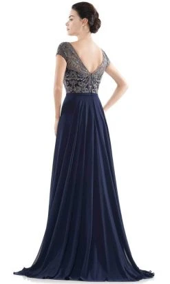 Formal Gowns Rina Di Montella - Sheer Neck Embroidered Bodice Chiffon Gown RD2719 - 3 Pcs Taupe In Sizes 6, 8 And 10 Available 9 Formal Gowns Rina Di Montella - Sheer Neck Embroidered Bodice Chiffon Gown RD2719 - 3 Pcs Taupe In Sizes 6, 8 And 10 Available