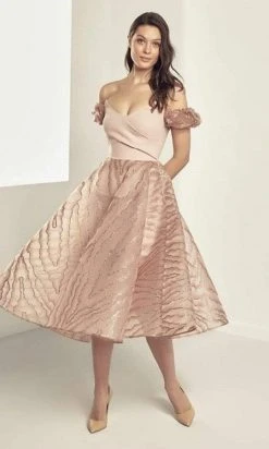 Cocktail Dresses Rozallini - Off Shoulder Cocktail Dress RSB9605 - 1 Pc Black In Size 2 Available