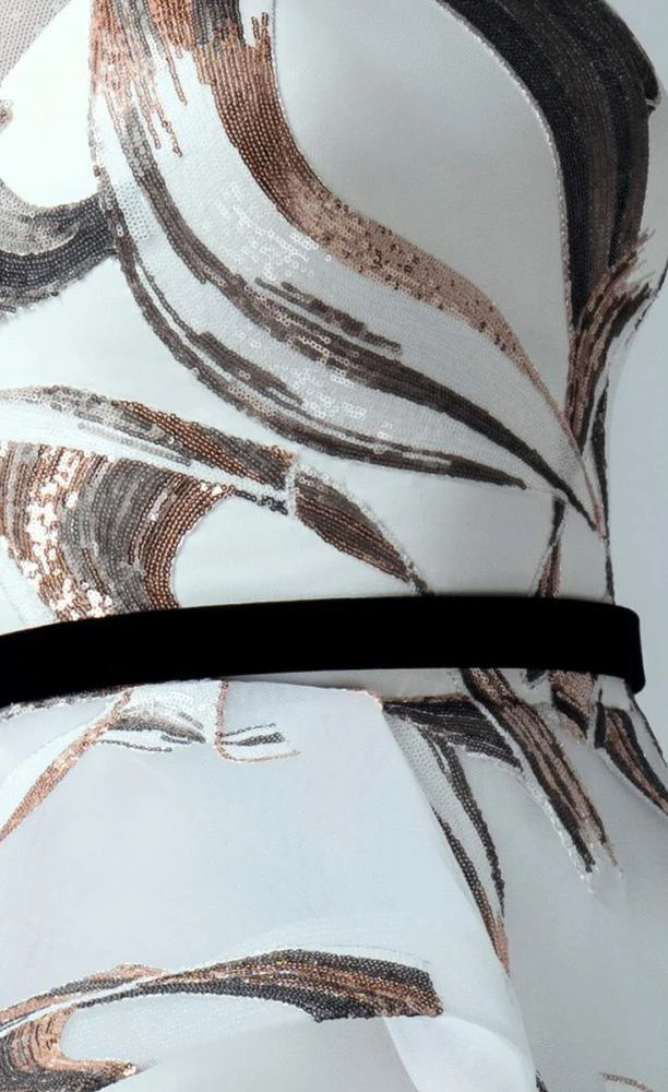 Saiid Kobeisy - 3355 Sequined Asymmetrical Peplum Gown Formal Gowns 5 Saiid Kobeisy - 3355 Sequined Asymmetrical Peplum Gown Formal Gowns