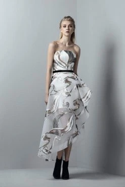 Saiid Kobeisy - 3356 Sequined Asymmetrical High Low Gown