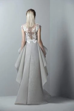 Saiid Kobeisy - 3369 Illusion Bateau A-line Dress With Overskirt Formal Gowns